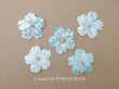 画像1: アンティーク 布花材料 ベルベットの花びら 花芯付き 5ピースのセット 約4cm 布花 アイスブルー (1)