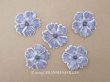 画像1: アンティーク 布花材料 ベルベットの花びら 花芯付き 5ピースのセット 約4.3cm  布花 グレイッシュパープル (1)