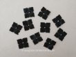 画像1: アンティーク 布花材料 ベルベットの花びら 花芯付き 10ピースのセット 約3cm 布花 黒 (1)