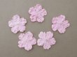 画像4: アンティーク 布花材料 ベルベットの花びら 花芯付き 5ピースのセット 約4cm 布花 ピンク (4)