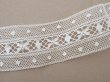 画像2: アンティーク ドット&花のレース ホワイト 3.8cm幅  (2)