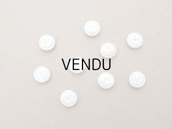 画像5: アンティーク ドール用 6.5mm くるみボタン ホワイト 9ピースのセット (5)