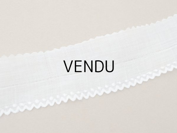 画像5: アンティーク スカラップレース ドット刺繍入り コットンオーガンジー 4cm幅 4〜4.7m (5)