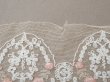 画像5: アンティークピンクの薔薇刺繍入り レース ベージュ 1m 約8cm幅 (5)