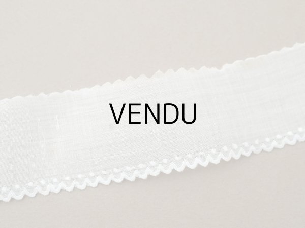 画像9: アンティーク スカラップレース ドット刺繍入り コットンオーガンジー 4cm幅 4〜4.7m (9)