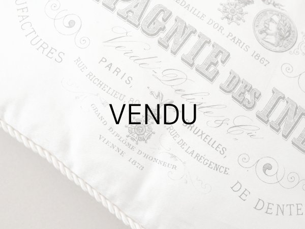 画像4: 19世紀末 アンティーク シルク製 クッション シルククッション COMPAGNIE DES INDES  (4)