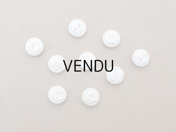 画像13: アンティーク ドール用 6.5mm くるみボタン ホワイト 9ピースのセット (13)