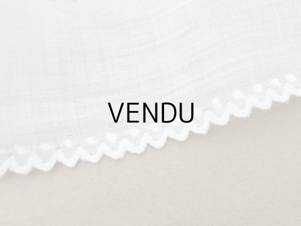 画像3: アンティーク スカラップレース ドット刺繍入り コットンオーガンジー 4cm幅 4〜4.7m (3)