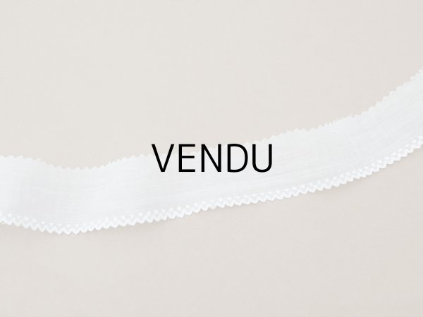 画像4: アンティーク スカラップレース ドット刺繍入り コットンオーガンジー 4cm幅 4〜4.7m (4)