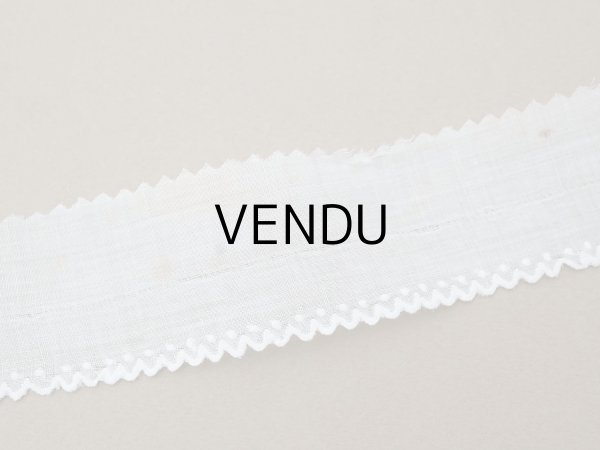 画像8: アンティーク スカラップレース ドット刺繍入り コットンオーガンジー 4cm幅 4〜4.7m (8)