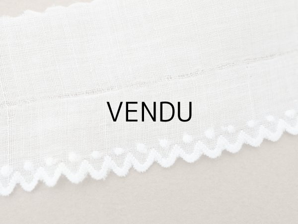 画像6: アンティーク スカラップレース ドット刺繍入り コットンオーガンジー 4cm幅 4〜4.7m (6)