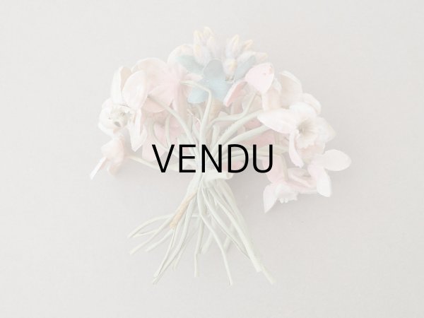 画像6: アンティーク シルクベルベットの布花 パウダーピンク ブーケ (6)