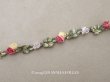 画像1: アンティーク シルク製 3色の薔薇のロココトリム 37cm ロココリボン  (1)