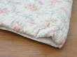 画像4: アンティーク シルク製 ベッドカバー ピンクの薔薇＆ブルーのリボン 118×170cm (4)