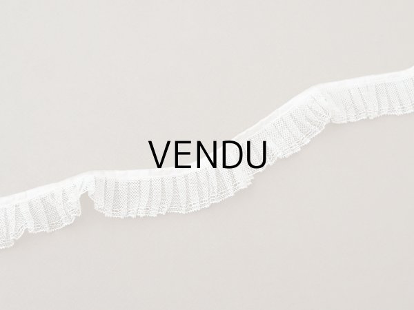 画像3: アンティーク チュールレースのプリーツリボン パウダーピンク＆オフホワイト 113cm 3cm幅  (3)