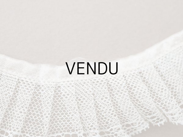 画像7: アンティーク チュールレースのプリーツリボン パウダーピンク＆オフホワイト 113cm 3cm幅  (7)