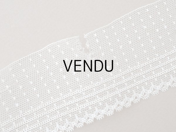 画像6: アンティーク ドット柄 チュールレース 3m  5.9cm幅 オフホワイト (6)