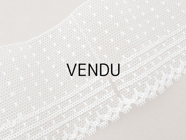 画像8: アンティーク ドット柄 チュールレース 3m  5.9cm幅 オフホワイト (8)