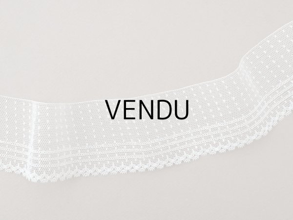 画像2: アンティーク ドット柄 チュールレース 3m  5.9cm幅 オフホワイト (2)