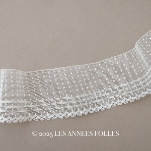 画像: アンティーク ドット柄 チュールレース 3m  5.9cm幅 オフホワイト