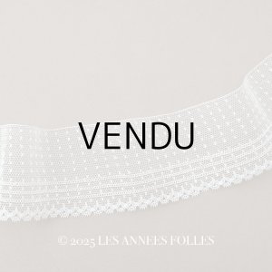 画像: アンティーク ドット柄 チュールレース 3m  5.9cm幅 オフホワイト