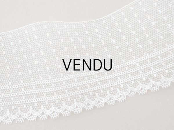 画像3: アンティーク ドット柄 チュールレース 3m  5.9cm幅 オフホワイト (3)
