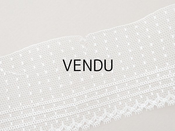 画像7: アンティーク ドット柄 チュールレース 3m  5.9cm幅 オフホワイト (7)