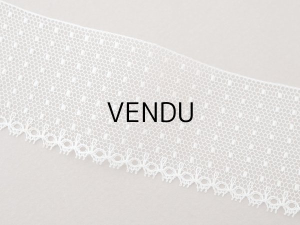 画像8: アンティーク ドット柄 チュールレース 4.6cm幅 オフホワイト (8)