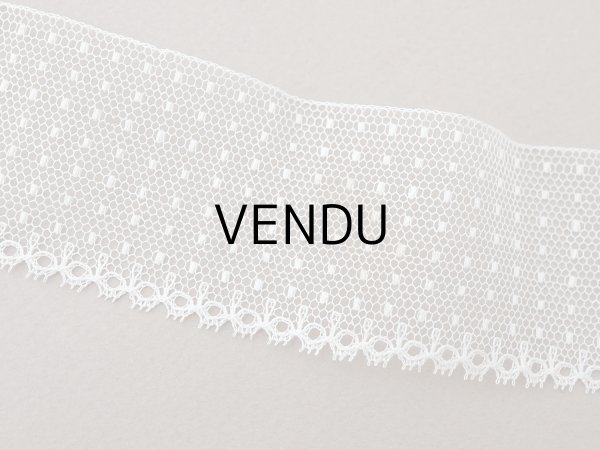 画像7: アンティーク ドット柄 チュールレース 4.6cm幅 オフホワイト (7)