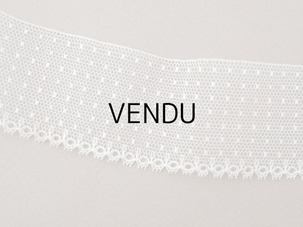 画像6: アンティーク ドット柄 チュールレース 4.6cm幅 オフホワイト (6)