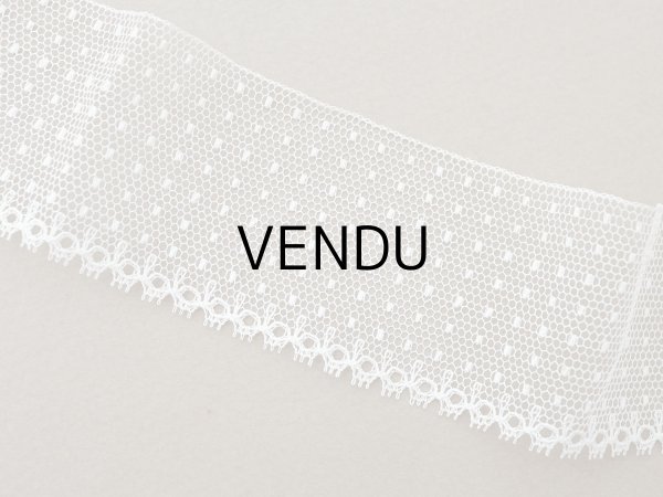 画像3: アンティーク ドット柄 チュールレース 4.6cm幅 オフホワイト (3)