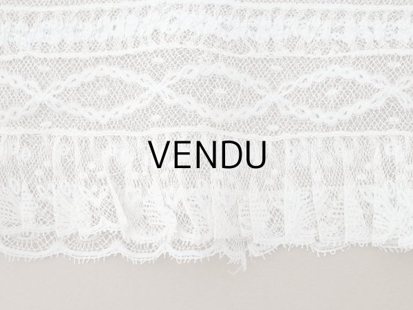 画像14: アンティーク 幅広 ドレスの裾  プリーツ入り レース 3.7m 23cm幅  (14)