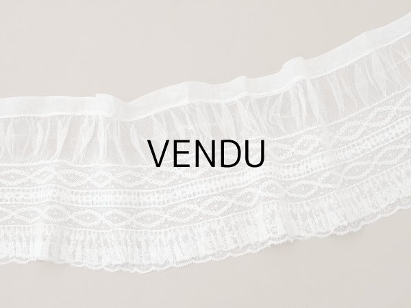 画像3: アンティーク 幅広 ドレスの裾  プリーツ入り レース 3.7m 23cm幅  (3)