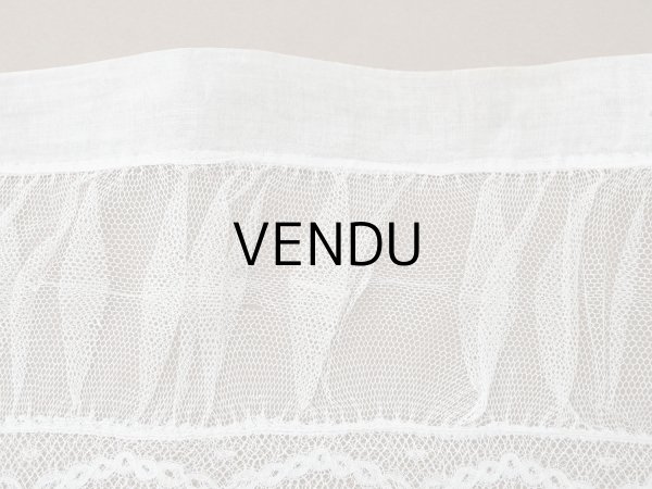 画像9: アンティーク 幅広 ドレスの裾  プリーツ入り レース 3.7m 23cm幅  (9)
