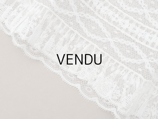 画像6: アンティーク 幅広 ドレスの裾  プリーツ入り レース 3.7m 23cm幅  (6)