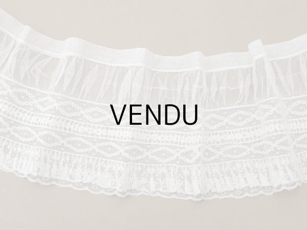 画像2: アンティーク 幅広 ドレスの裾  プリーツ入り レース 3.7m 23cm幅  (2)