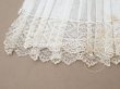 画像12: アンティーク 幅広 ドレスの裾  2段のプリーツ入り レース付 1.86m 24cm幅 コットンオーガンジー (12)