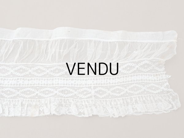 画像17: アンティーク 幅広 ドレスの裾  プリーツ入り レース 3.7m 23cm幅  (17)