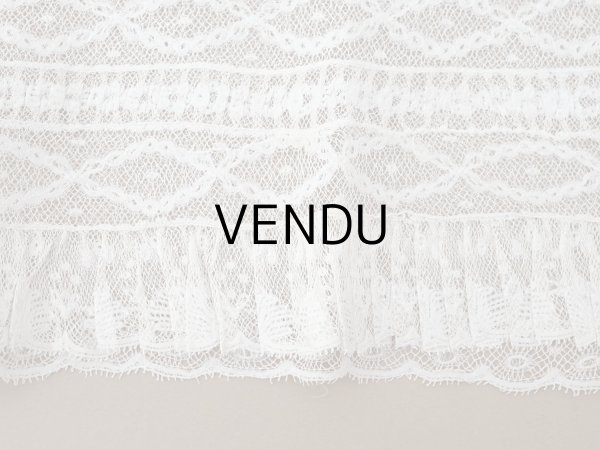 画像12: アンティーク 幅広 ドレスの裾  プリーツ入り レース 3.7m 23cm幅  (12)