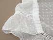 画像7: アンティーク ドット刺繍入り コットンオーガンジー  フリル付き 164×56cm (7)