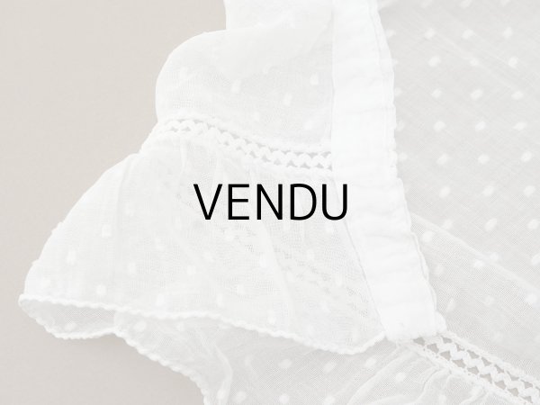 画像7: アンティーク ドット刺繍入り コットンオーガンジー  フリル付き 164×56cm (7)