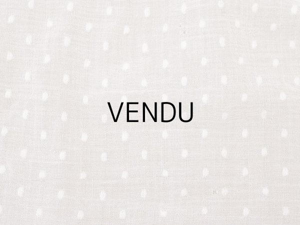 画像14: アンティーク ドット刺繍入り コットンオーガンジー  フリル付き 164×56cm (14)