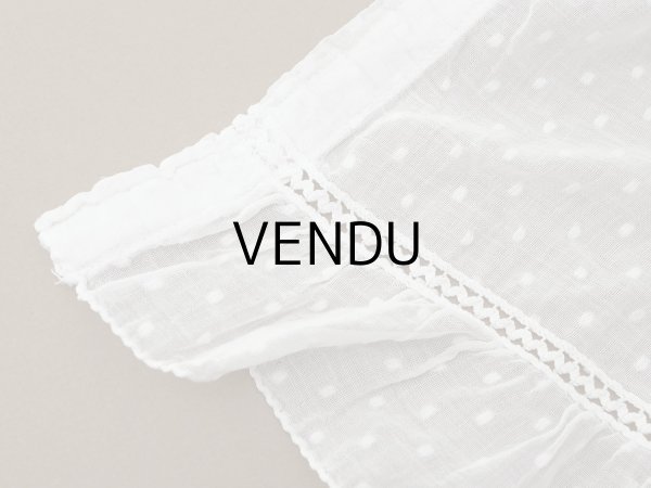 画像6: アンティーク ドット刺繍入り コットンオーガンジー  フリル付き 164×56cm (6)