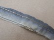 画像3: アンティーク シルク製 フリルリボン スモーキーブルー 幅 1.3cm シルク＆ゴールドメタル (3)