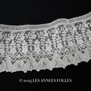 画像: 19世紀末 アンティーク アプリカシオン・ブリュッセルレース ポワンドガーズ＆ボビンレース 1.55m
