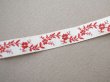 画像4: 1900年頃 アンティーク 刺繍入りトリム 花のガーランド 2.8m 9mm幅 ワインレッド (4)