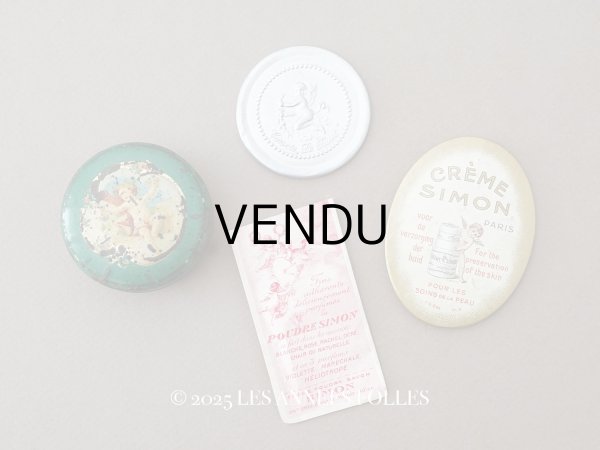 画像1: ＊蚤の市＊ アンティーク 天使のミラー＆ボックス＆サシェのセット (1)