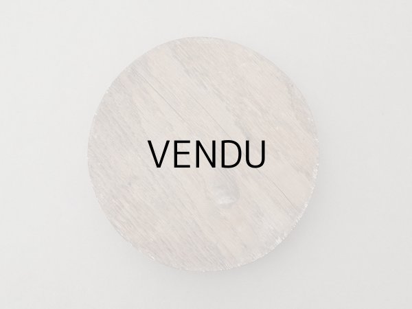 画像3: アンティーク パールリムの台座 オフホワイト 木製 (3)