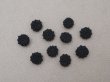 画像2: 19世紀末 アンティーク 花モチーフ 編み込みボタン 黒 10ピースのセット 9mm  (2)
