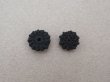 画像7: 19世紀末 アンティーク 花モチーフ 編み込みボタン 黒 10ピースのセット 9mm  (7)